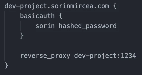 Caddy dev config configuration